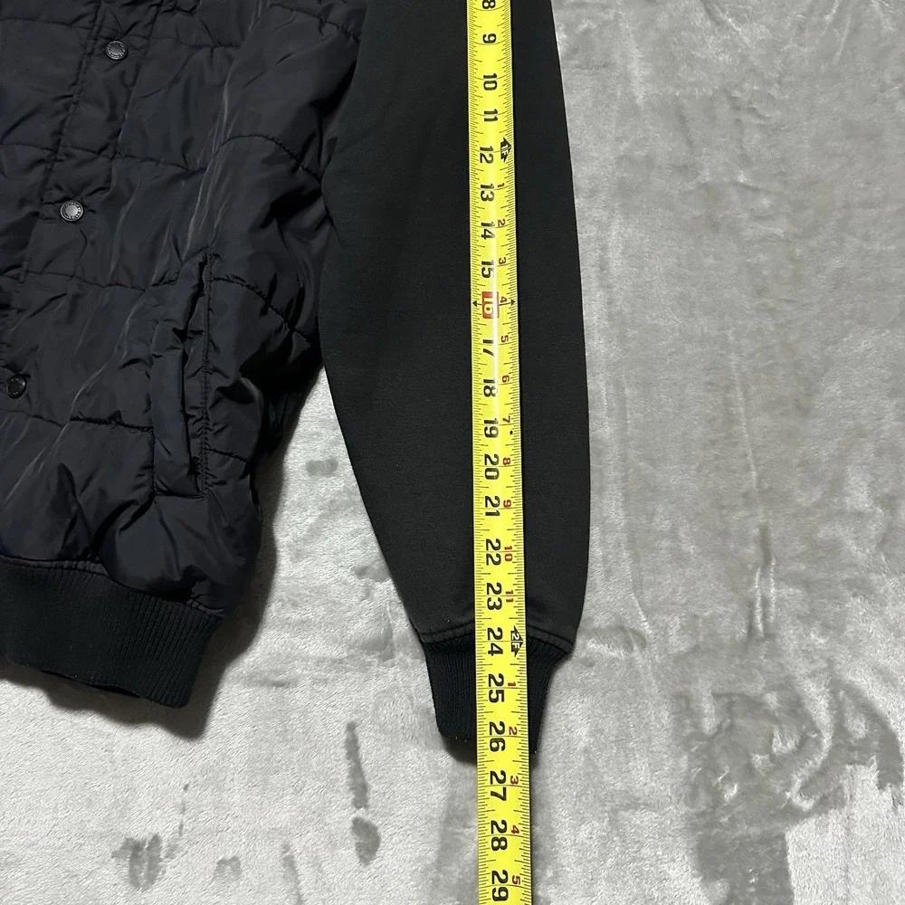 Matix Hybrid Hooded Puffer Jacket Mens Sz L Black Streetwear Skater Lightweight
